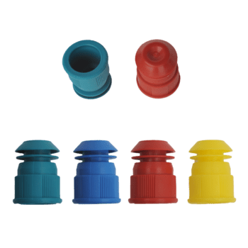 Plastic dopjes voor reageerbuizen